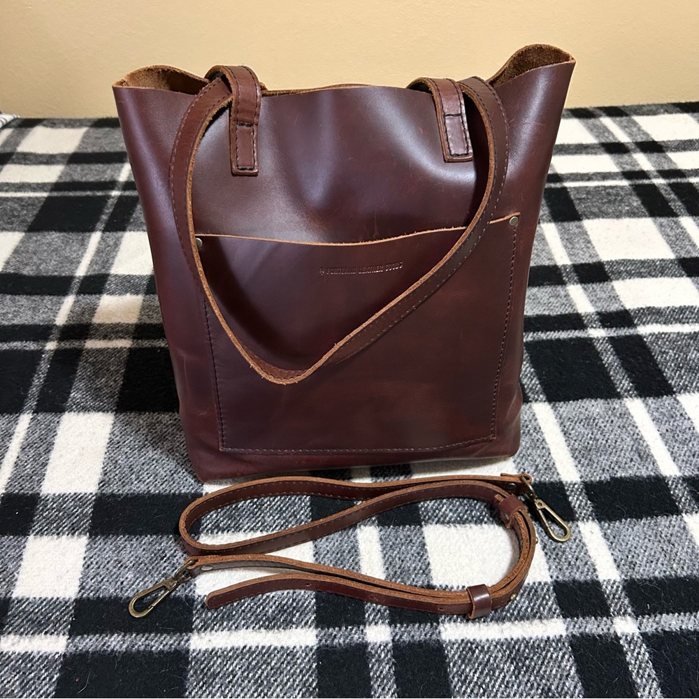 Portland Leather Goods PLG Original Crossbody Tote in Cognac